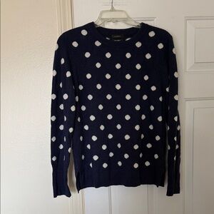Halogen Navy and White Polka Dot Sweater